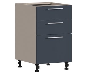 Регина РСЯ-50 Шкаф-стол с ящиками Песочный/МДФ Графит глянец