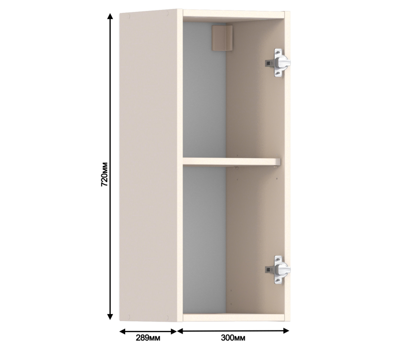 , Полка с витриной Регина Песочный Дуб Сантана Темный  300