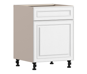 Регина РСДЯ-1-60 Шкаф-Стол с ящ/1 дверь Песочный/МДФ Классика белый