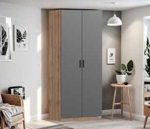 Шкаф двухдверный Макс 1000 мм, вариант №2 (ЛДСП, корпус дуб вотан)