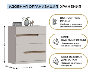 Комод 4 ящика Нова СБ-3629