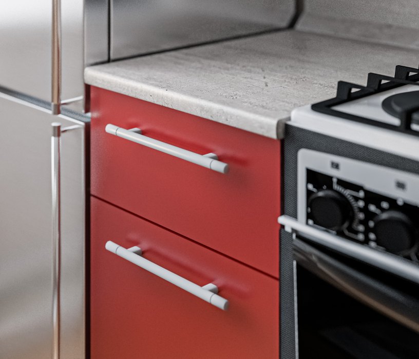 Кухонные гарнитуры, Кухонный гарнитур Элен 2,3 м (2,2 м) Белый/Бордо/Метрополитан R5 ПОД КЛЮЧ (полный комплект)