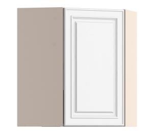 Регина РПУ/1-60 Полка угловая с фасадом Песочный/МДФ Классика белый