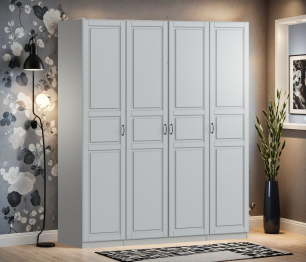 Шкаф четырехдверный Макс 2000 мм, вариант №2 (ЛДСП/МДФ)