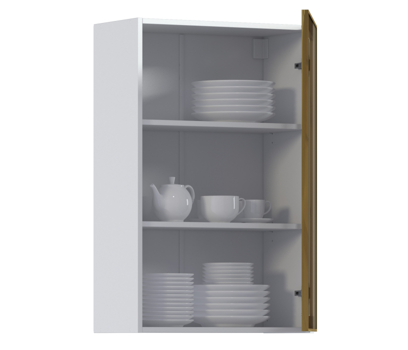 Навесные, Навесной шкаф Регина РП-160 (Белый/Витрина Золото)