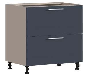 Регина РСЯ-80 Шкаф-стол с ящиками Песочный/МДФ Графит глянец