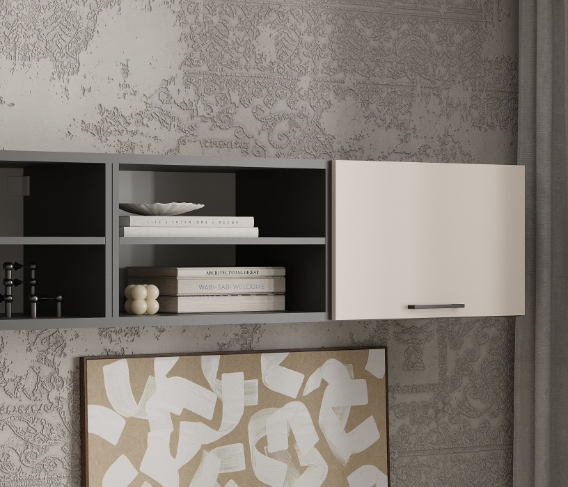 Стенки для гостиной, Гостиная Тренд Диамант серый/Белла Кашемир серый