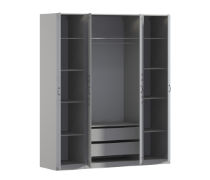 Шкаф четырехдверный Макс 2000 мм, вариант №1 (ЛДСП/МДФ)