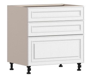 Регина РСЯ-80-3 Шкаф-Стол с ящиками Песочный/МДФ Классика белый