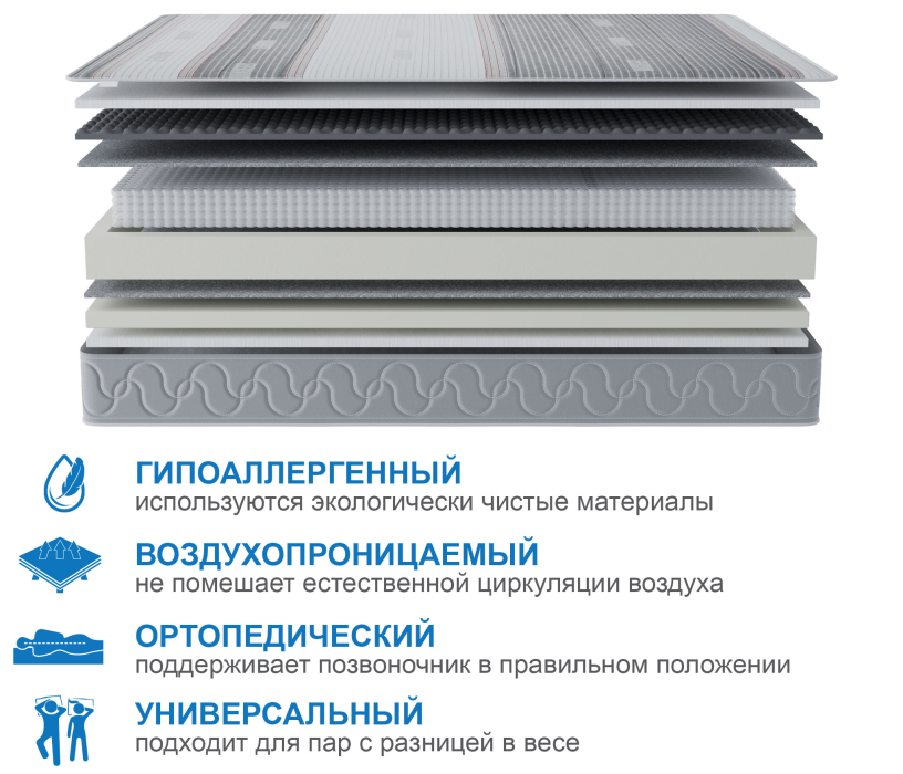 900 x 2000, Матрас Корсика-Лайт в чехле Magnetic 900х2000