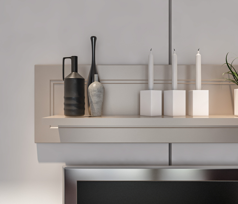 Настенные полки, Полка Ассоль СБ-3432 Кашемир серый,МДФ Кашемир