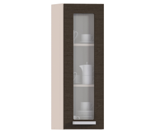 Полка торцевая с витриной Регина 926 Песочный Дуб Сантана Темный
