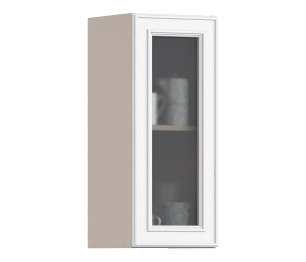 Регина РП-30 Полка с фасадом-витриной Песочный/МДФ Классика белый