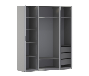 Шкаф четырехдверный Макс 2000 мм, вариант №4 (ЛДСП/МДФ)