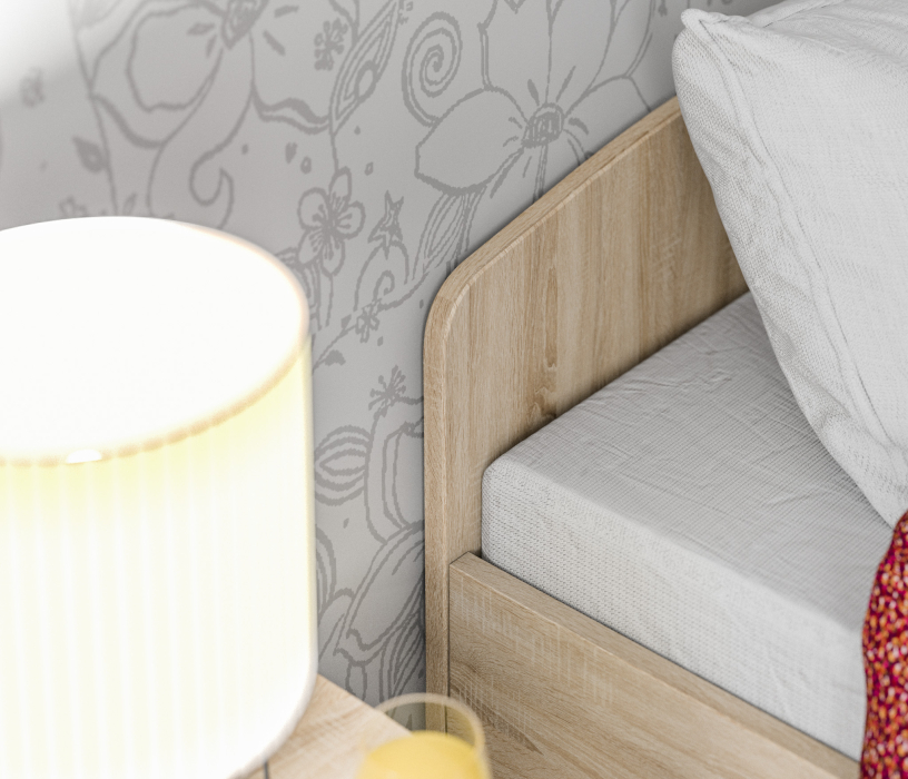 Спальные гарнитуры, Кито Дуб сонома Комплект (тумба+кровать800+комод)