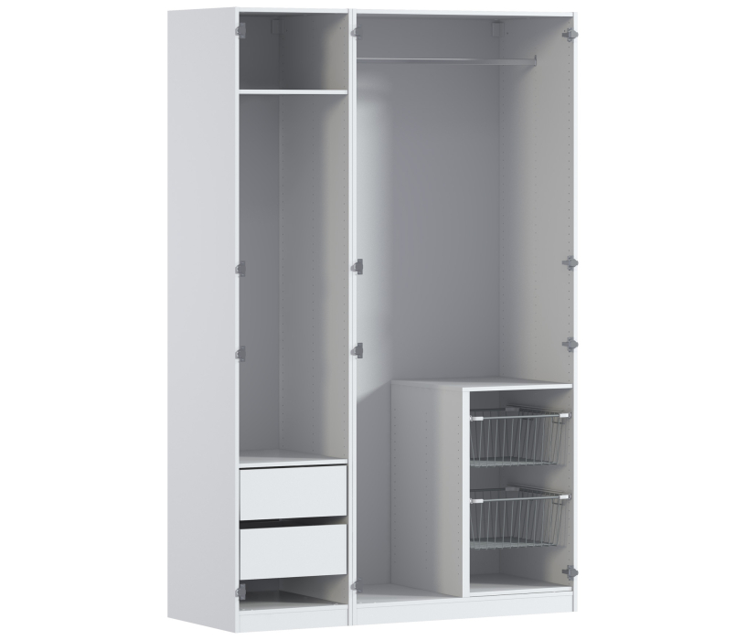 Шкафы распашные, Шкаф 3-х дверный с зеркалом МАКС Белый