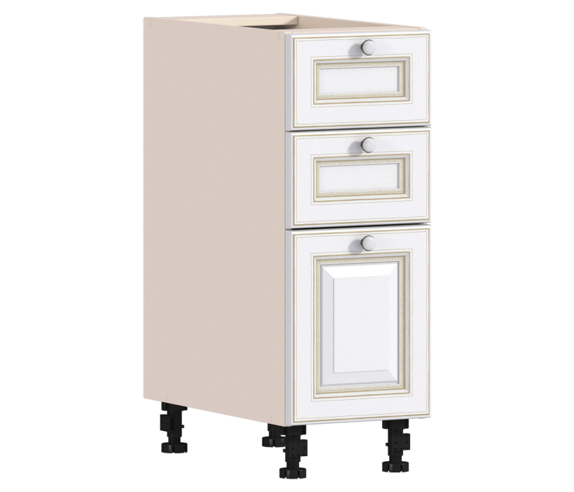 , Регина РСЯ-30 Шкаф-стол с ящиками Песочный/Белое золото