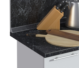 Кромка пласт 1000*42 с/к Черный Мрамор F202