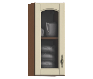 Регина РПТУ-30/2  полка торцевая с витриной левая