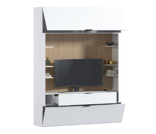 Стенка Мальта СБ-3265 Белый,Дуб Гамильтон/МДФ Белый