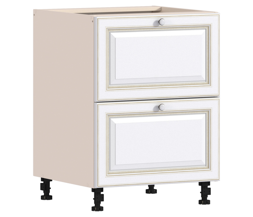 , Регина РСЯ-60 Шкаф-стол с ящиками Песочный/Белое золото