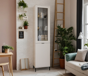 Шкаф-витрина Турин СБ-3567 Кашемир серый/МДФ Кашемир