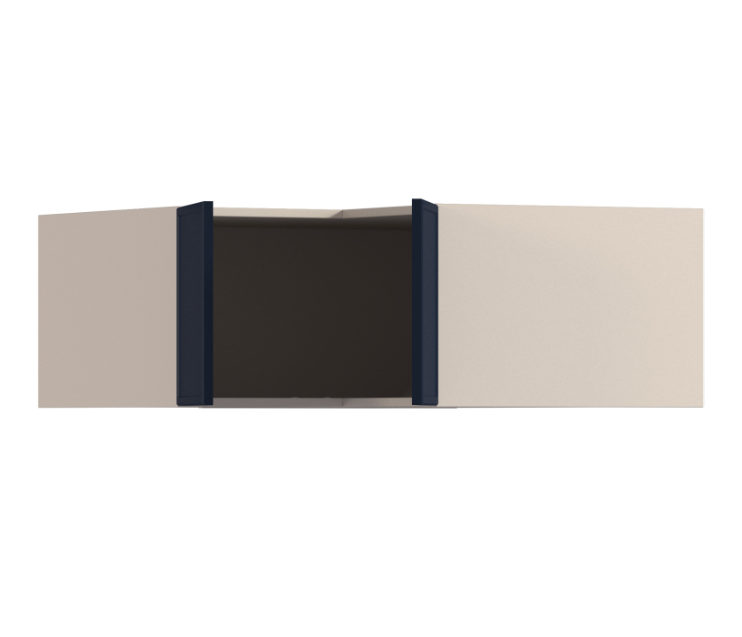 , Регина РПГУ-90 Полка угловая Песочный/МДФ Квадро Синий