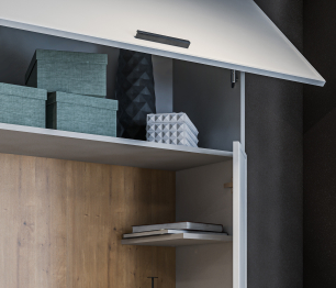 Секция для кровати Милан СБ-3266 Серый,Дуб Гамильтон/МДФ Светло серый