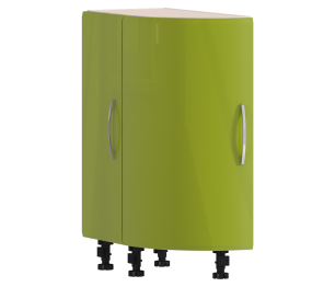 Регина РСТК-30 Стол торцевой с гнутым фасадом Песочный/Оливковый глянец