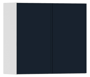 Регина РП-80 Полка с двумя фасадами Белый/МДФ Квадро Синий