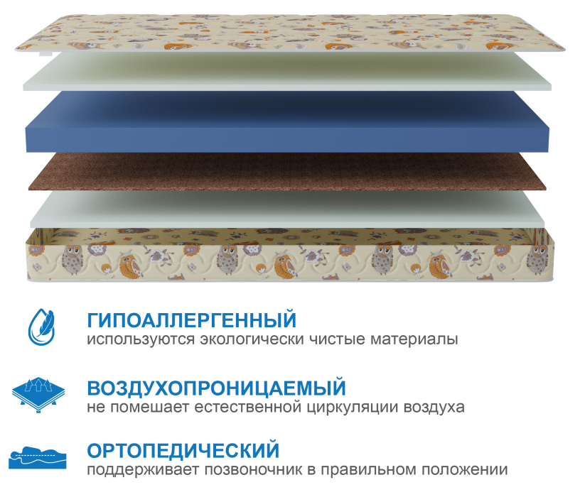 Матрасы, Матрас Здоровый сон-Мишутка 1200х1800
