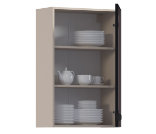 Регина РП-160 Полка Песочный/Витрина алюминий Черный матовый/стекло Бронза