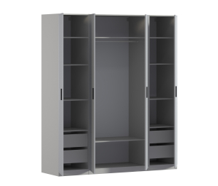 Шкаф четырехдверный Макс 2000 мм, вариант №2 (ЛДСП/МДФ)