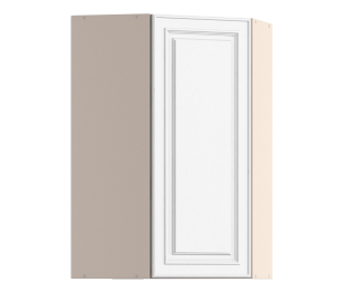 Регина РПУ-160 Полка угловая с фасадом Песочный/МДФ Классика белый