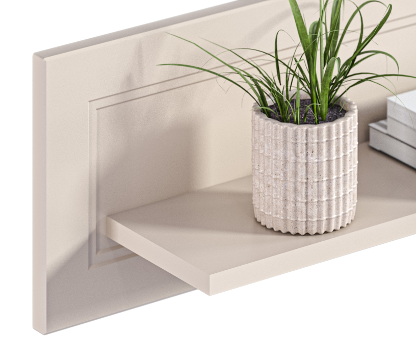 Настенные полки, Полка Ассоль СБ-3432 Кашемир серый,МДФ Кашемир