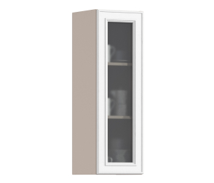 Регина РП-130 Полка с фасадом-витриной Песочный/МДФ Классика белый