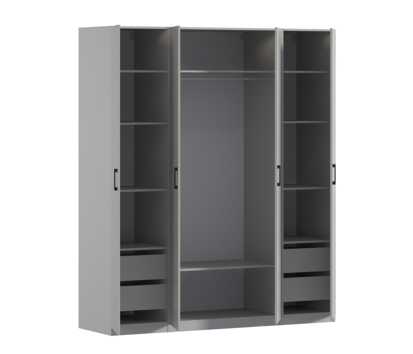 Для одежды, Шкаф четырехдверный Макс 2000 мм, вариант №2 (ЛДСП)