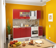 Кухонные гарнитуры, Кухонный гарнитур Элен 2,3 м (2,2 м) Белый/Бордо/Метрополитан R5 ПОД КЛЮЧ (полный комплект)