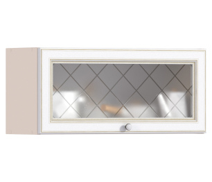 Регина РП-280 Полка гориз с витриной Песочный/фасад Белое золото