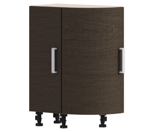 Стол торцевой Регина Песочный с гнутым фасадом Дуб Сантана Темный