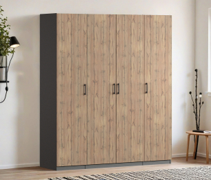 Шкаф четырехдверный Макс 2000 мм, вариант №3 (ЛДСП)