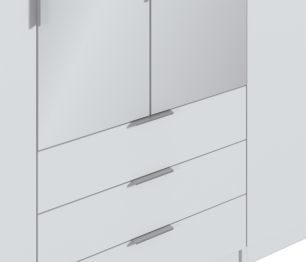 Шкаф 4х дверный с зеркалами Николь СБ-2595/1 Белый