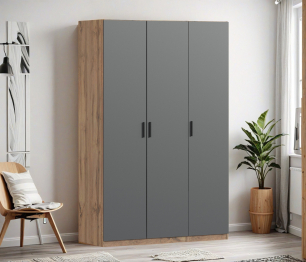 Шкаф трехдверный Макс 1500 мм, вариант №4 (ЛДСП, корпус дуб вотан)