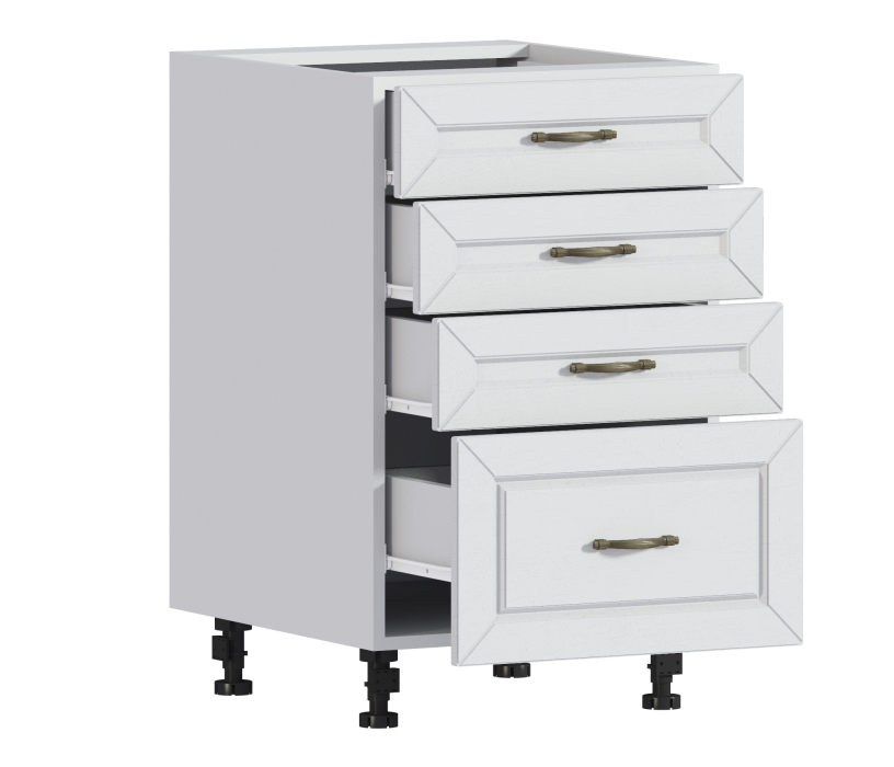 Напольные, Сити (Оля) шкаф напольный 50 с ящиками Белый/МДФ РоялВуд Белый