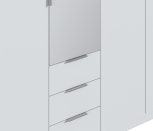 Шкаф 5-ти дверный Николь СБ-2594/1 Белый