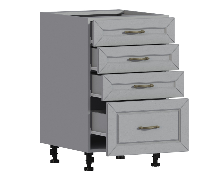 , Сити (Оля) шкаф напольный 50 с ящиками Серый Перламутровый/МДФ РоялВуд Серый