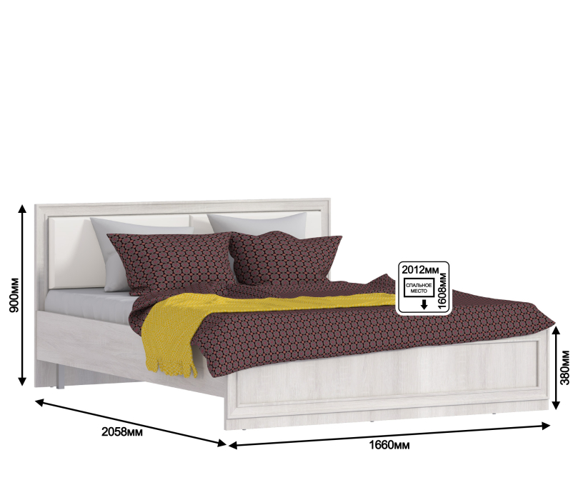 Кровати 160 см, Кровать 1600 Флоренция СБ-2395