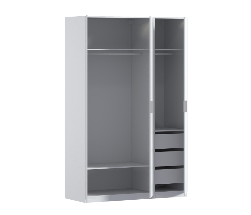 Для одежды, Шкаф трехдверный Макс 1500 мм, вариант №4 (ЛДСП/МДФ)