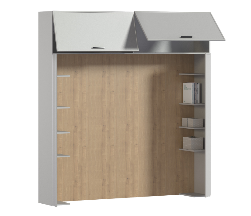 Мебель в современном стиле, Секция для кровати Милан СБ-3266 Серый,Дуб Гамильтон/МДФ Светло серый