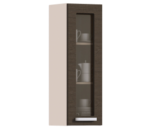 Полка с витриной Регина 926 Песочный Дуб Сантана Темный  300